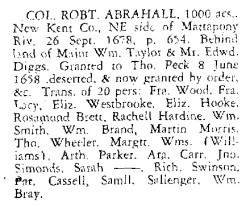 Col. Abrahall Patent 1678